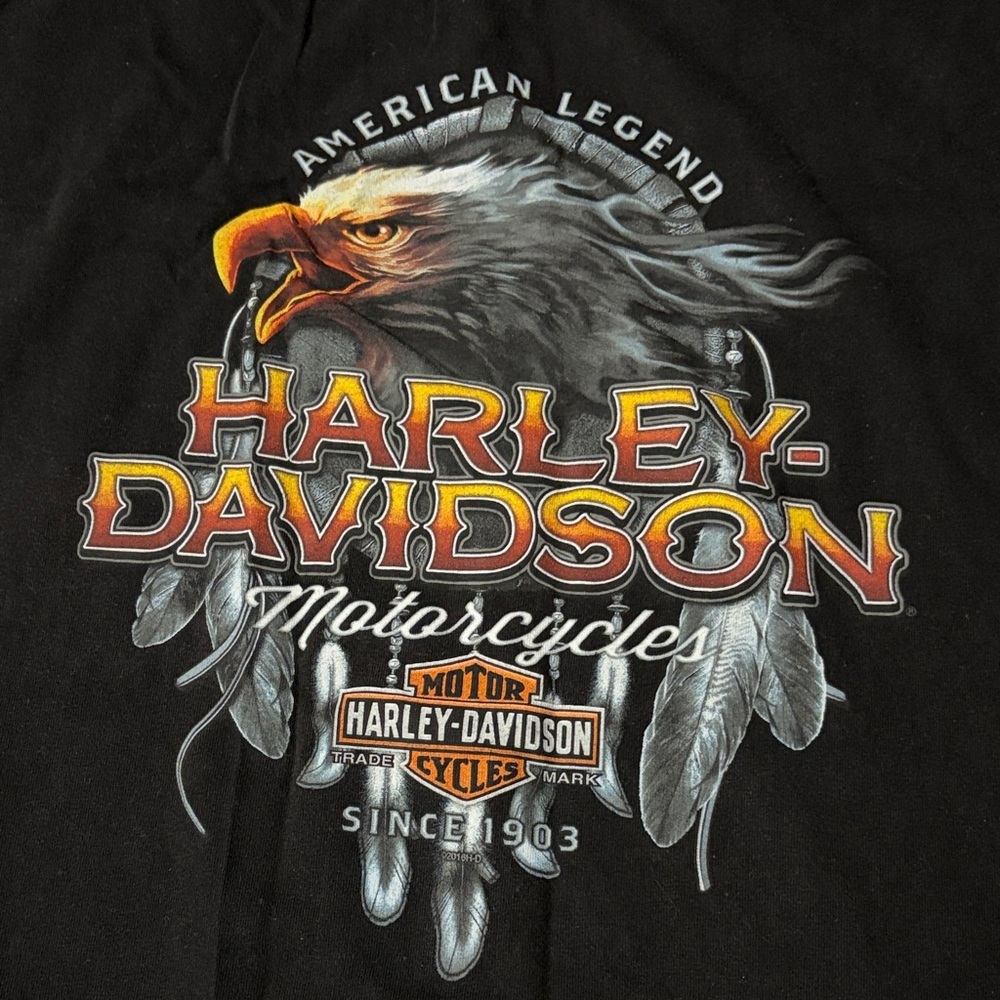 Harley-Davidson Black and Orange Eagle Tee Wisconsin. 4XL